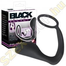 Black Velvet Análujj péniszgyűrűvel - fekete - 10 cm anál