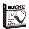 Black Velvets Black Velvet - akkus, szilikon anál vibrátor péniszgyűrűvel (fekete)