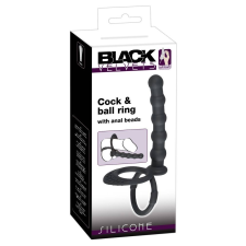 Black Velvets Black Velvet - here- és péniszgyűrű análdildóval (fekete) péniszgyűrű