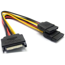 BlackBird BH1500 SATA 15 pin - 2xSATA tápkábel - Színes (BH1500) kábel és adapter