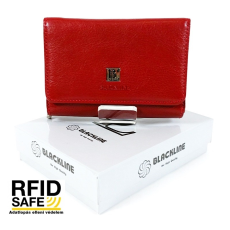 BLACKLINE RF védett, kis méretű, három részes piros női pénz és irattartó tárca W7627-5