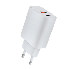 BLAUTEL 4-OK hálózati töltő USB aljzat / Type-C aljzat (5V / 3000 mA, 20W, gyorstöltés támogatás) FEHÉR (CVPD2U) mobiltelefon kellék