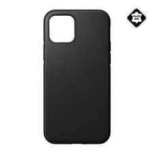 BLAUTEL 4-OK műanyag telefonvédő (valódi bőr hátlap, mikrofiber plüss karcolásmentesítő belső, prémium) FEKETE [Apple iPhone 12 mini] tok és táska