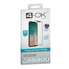 BLAUTEL Apple iPhone 15 Pro Max, Kijelzővédő fólia, ütésálló fólia (az íves részre is!), Tempered Glass (edzett üveg), tok barát, 3D Full Cover, Full Glue, Blautel 4-OK, fekete mobiltelefon kellék