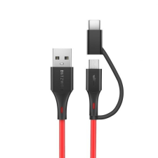 BlitzWolf BW-MT3 2in1 Type-C Micro USB adatkábel piros 0.9m 3A kábel és adapter