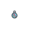 Blucky Blooming Rose Turquoise Blue Dog Tag small