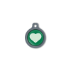 Blucky Heart Dark Green Dog Tag medium