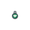 Blucky Heart Dark Green Dog Tag small