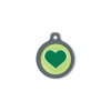 Blucky Heart Lime Green Dog Tag large