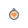 Blucky Heart Pastel Orange Dog Tag large