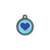 Blucky Heart Turquoise Blue Dog Tag large
