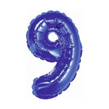  Blue, Kék 9-es mini szám fólia lufi 35 cm party kellék