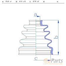 BLUE PRINT féltengely gumiharang 89mm,gumi,váltóoldali,elsőtengely autóalkatrész