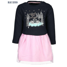 Blue Seven Csinos hattyú mintás ruha sötétkék rózsaszín 6-9 hó (74 cm) lányka ruha