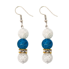 Blue Sparkle kék és fehér roppantott hegyikristály fülbevaló fülbevaló