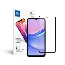  Blue Star Samsung Galaxy A15 5G teljes kijelzős kijelzővédő üvegfólia, fekete mobiltelefon kellék