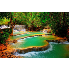  Blueback MAT Fotótapéta, 250 x 200 cm, Lépcsőzetes zöld vízesés tapéta, díszléc és más dekoráció