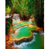  Blueback MAT fotótapéta, Lépcsőzetes zöld vízesés, 200 x 255 cm