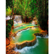  Blueback MAT fotótapéta, Lépcsőzetes zöld vízesés, 200 x 255 cm tapéta, díszléc és más dekoráció