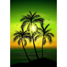  Blueback MAT Nyomtatott tapéta, pálmafák, 200 x 255 cm tapéta, díszléc és más dekoráció