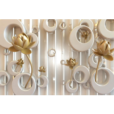  Blueback MAT Tapéta, Arany virágok, ezüst díszek, absztrakt, 250 x 200 cm tapéta, díszléc és más dekoráció