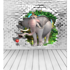  Blueback MAT tapéta, elefánt menekülés, 250 x 200 cm tapéta, díszléc és más dekoráció