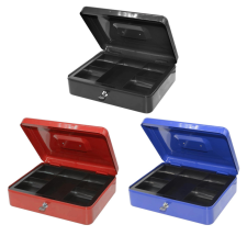 BLUERING Bluering PNZK fém pénzkazetta, 5 rekeszes, 2 kulcs, kék pénzkazetta