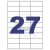 BLUERING Etikett címke, 70x32mm, 100 lap, 27 címke/lap Bluering®