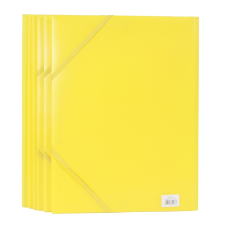 BLUERING Gumis mappa A4, műanyag JJ40941A4, 6 db/csomag, Bluering®, sárga mappa