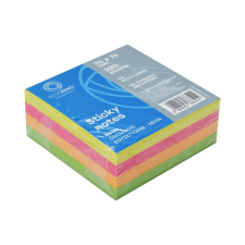 BLUERING Jegyzettömb öntapadó, 76x76mm, 320lap, , neon (JJ50303-320N) (JJ50303-320N) post-it