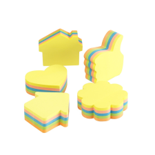 BLUERING Jegyzettömb öntapadó, virág alakú, 250lap, Bluering® 5 klf. neon szín jegyzettömb