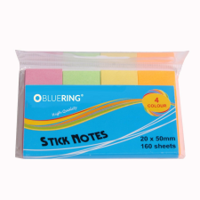BLUERING Jelölőcímke 20x50mm, 4x40lap, papír, vegyes pasztell színek Bluering® információs címke