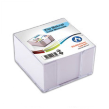BLUERING Kockatömb tartó műanyag 8x8x5cm, Bluering® víztiszta jegyzettömb
