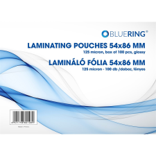 BLUERING Lamináló fólia 54x86mm, 125 micron 100 db/doboz, Bluering® lamináló fólia