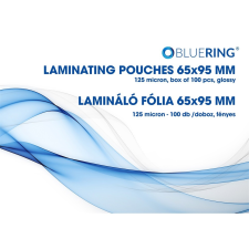 BLUERING Lamináló fólia 65x95mm, 125 micron 100 db/doboz, Bluering® lamináló fólia