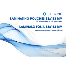 BLUERING Lamináló fólia 83x113mm, 125 micron 100 db/doboz, Bluering® lamináló fólia