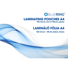 BLUERING Lamináló fólia A4, 150 micron 100 db/doboz, Bluering® lamináló fólia