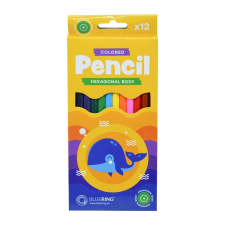 BLUERING Színes ceruza készlet, hatszögletű Bluering® 12 klf. szín színes ceruza
