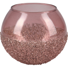  Blush Bordeaux mécsestartó üveg 10 cm x 11 cm átmérő rózsaszín gyertyatartó