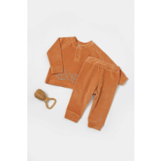  Blúz és nadrág készlet Elephant, 80% biopamut és 20% poliészter - Brick, BabyCosy (Méret: 12-18 hónapos)