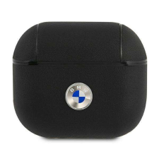 BMW BMA3SSLBK AirPods 3 tok fekete Geniune bőr ezüst logó audió kellék
