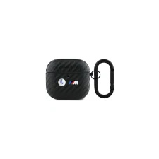 BMW BMA4WMPUCA2 Carbon Double Metal Logo tok AirPods 4 - fekete fülhallgató, fejhallgató tok