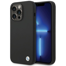 BMW BMHCP15LSILBK iPhone 15 Pro 6.1" fekete szilikon fém logo tok tok és táska