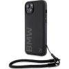 BMW BMHCP15M23RMRLK iPhone 15 Plus / 14 Plus 6.7" Fekete Keménytok Signature Leather Wordmark Zsinór (BMW626)