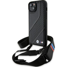 BMW BMHCP15S23PSCCK M Edition Carbon Stripe & Strap Keménytok iPhone 15 - Fekete (BMHCP15S23PSCCK) tok és táska