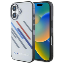 BMW BMHCP16M23HTRAG Motosport IML Random Stripes tok iPhone 16 Plus - szürke tok és táska
