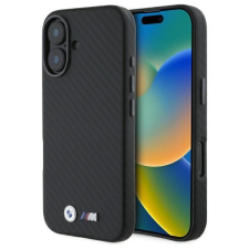 BMW BMHCP16S23PUFWC Carbon Wrapped Metal keménytok iPhone 16 - fekete tok és táska