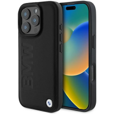 BMW BMHCP16XSLLBK Leather Hot Stamp tok iPhone 16 Pro Max - fekete tok és táska