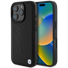BMW BMHMP16XSLLBK Leather Hot Stamp MagSafe tok iPhone 16 Pro Max - fekete tok és táska