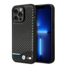 BMW BMW Leather Carbon Apple iPhone 14 Pro hátlap tok fekete (BMHCP14L22NBCK) tok és táska